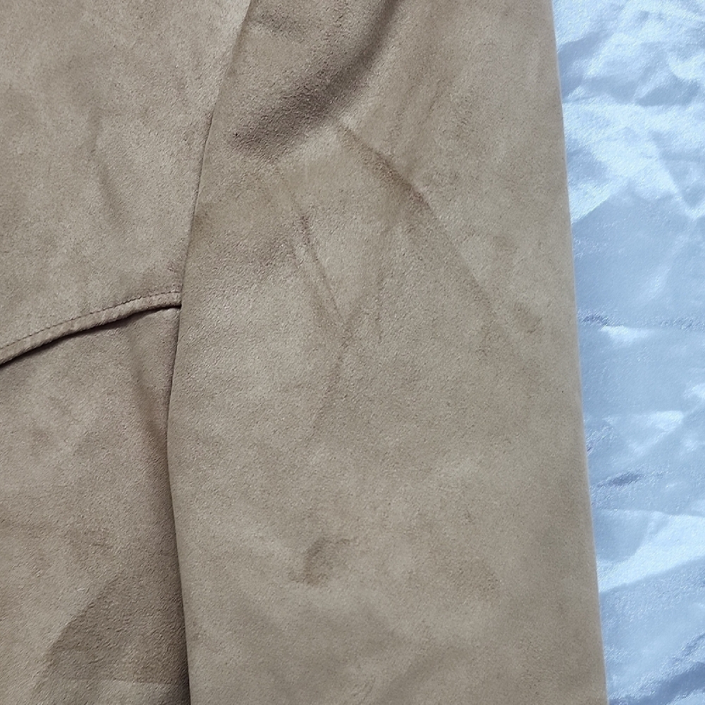 Circle S Dallas Texas Faux Suede Jacket Tan Two Button Mens 46R - Picture 6 of 11